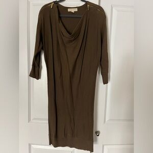 Michael Kors Olive Cowl Neck Dress